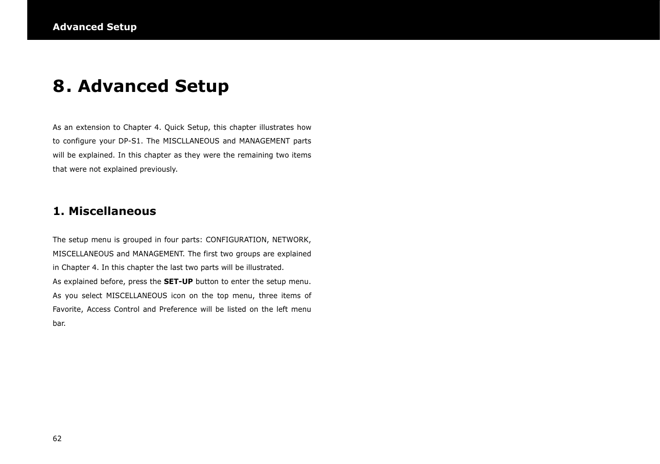 Advanced setup, Miscellaneous | Beyonwiz DP-S1 User Manual | Page 69 / 83