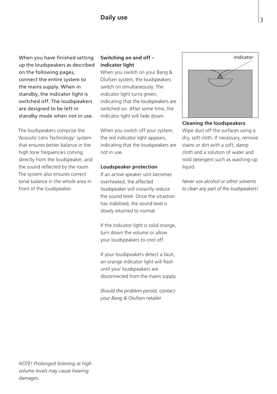 Daily use | Bang & Olufsen BeoLab 12-2 - User Guide User Manual | Page 3 / 8