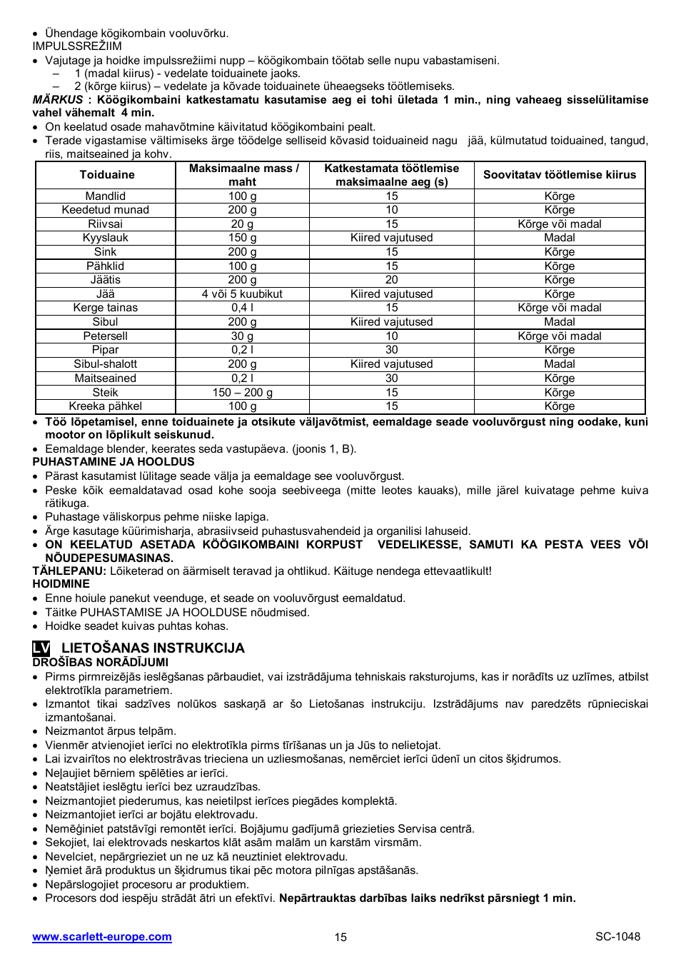 Scarlett SC-1049 User Manual | Page 15 / 23