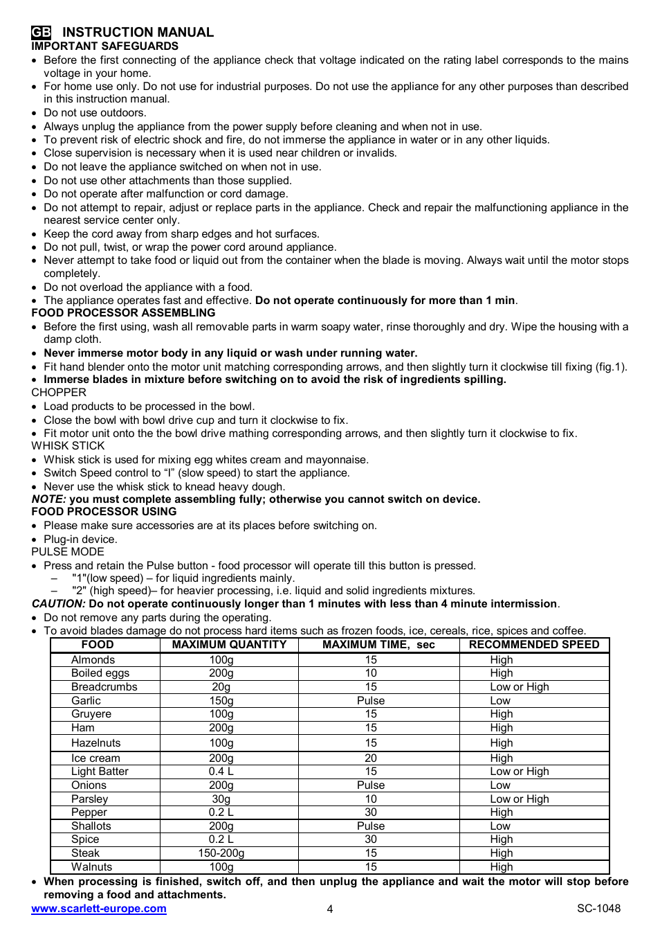 Scarlett SC-1049 User Manual | Page 4 / 23