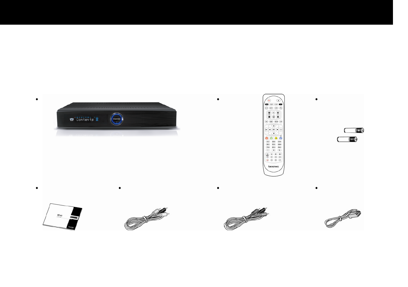 Package contents | Beyonwiz DP-H1 User Manual | Page 11 / 118