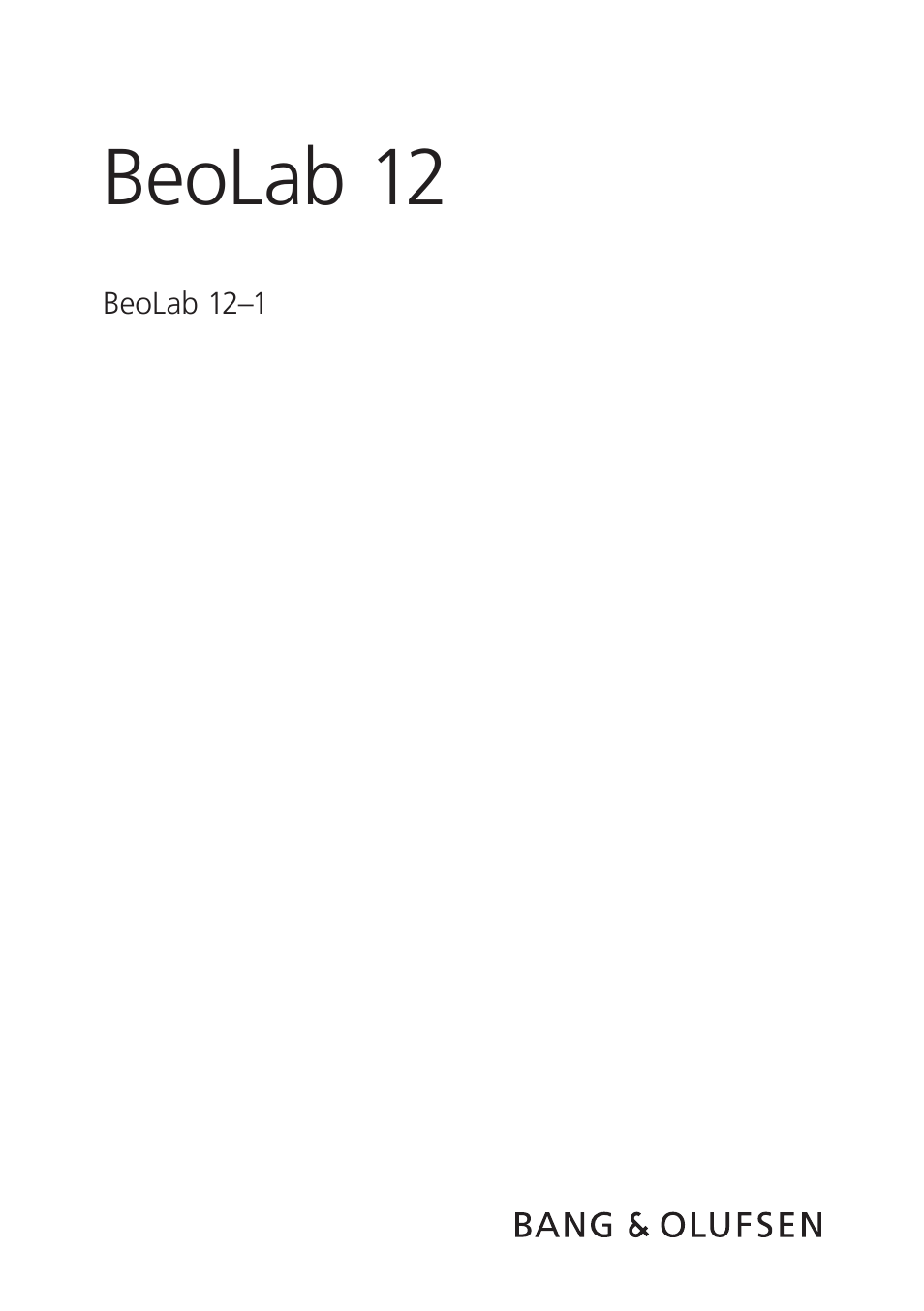 Bang & Olufsen BeoLab 12-1 - User Guide User Manual | 8 pages