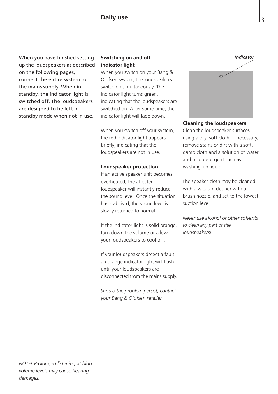 Daily use | Bang & Olufsen BeoLab 12-1 - User Guide User Manual | Page 3 / 8