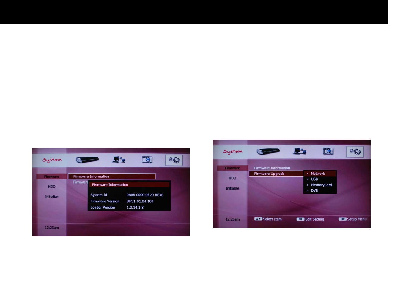 Management, Advanced setup, 1. f/w upgrade | Beyonwiz DP-S1 User Manual | Page 107 / 124