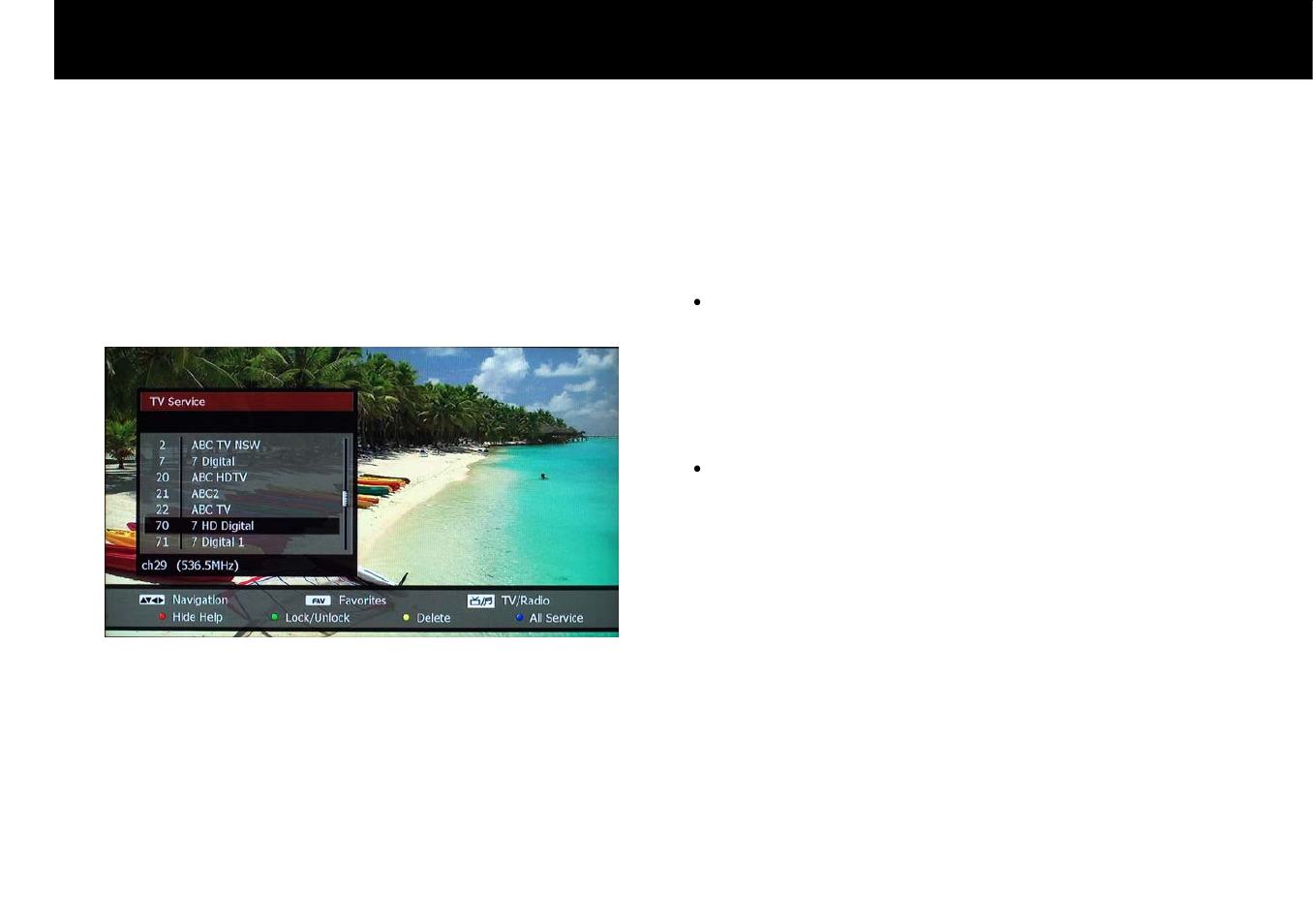 Service edit, Stb & pvr function, 1. service list edit | Beyonwiz DP-S1 User Manual | Page 56 / 124