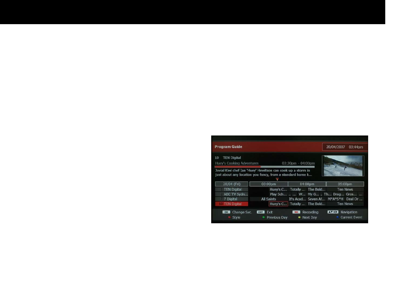 Epg (electronic program guide) | Beyonwiz DP-S1 User Manual | Page 73 / 124