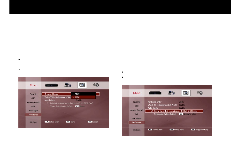 Preference | Beyonwiz FV-L1 User Manual | Page 101 / 118