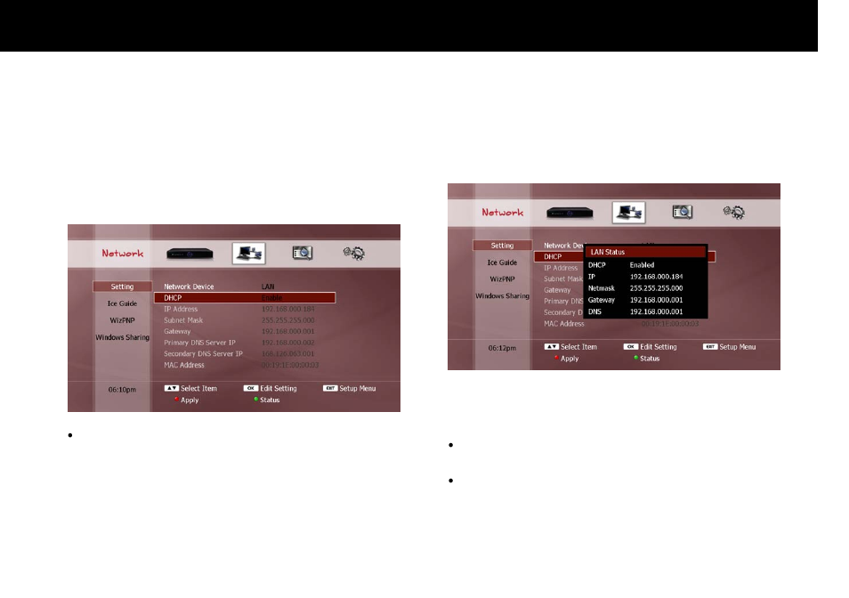 Ethernet setting | Beyonwiz FV-L1 User Manual | Page 38 / 118