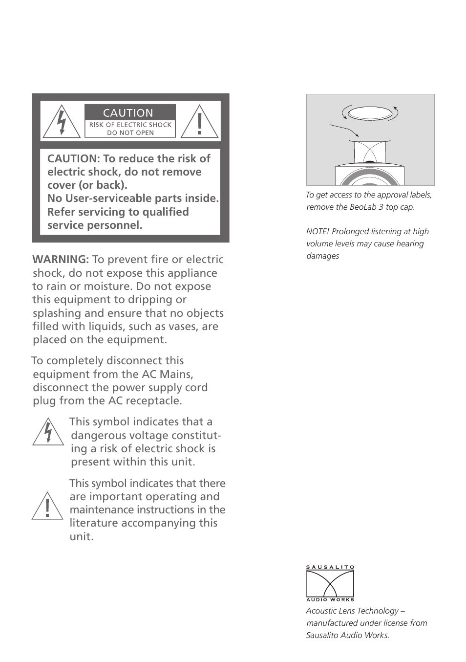Bang & Olufsen BeoLab 3 - User Guide User Manual | Page 2 / 13