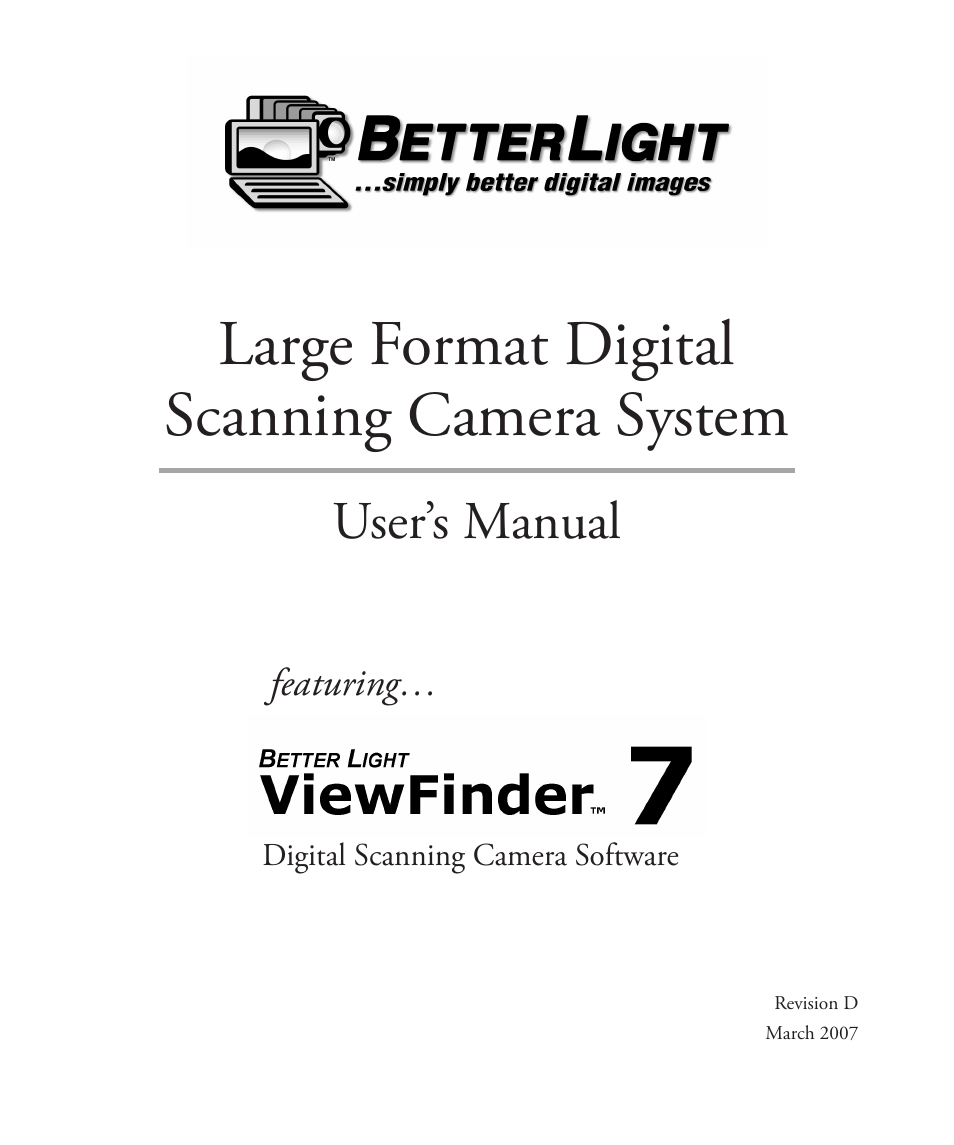 Better Light 7 User Manual | 99 pages