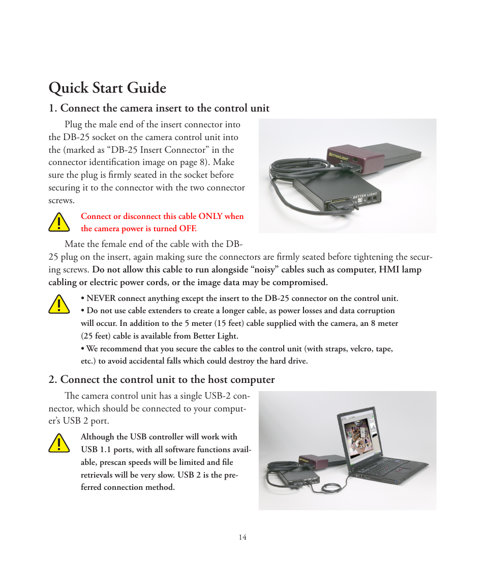Quick start guide | Better Light 7 User Manual | Page 14 / 99