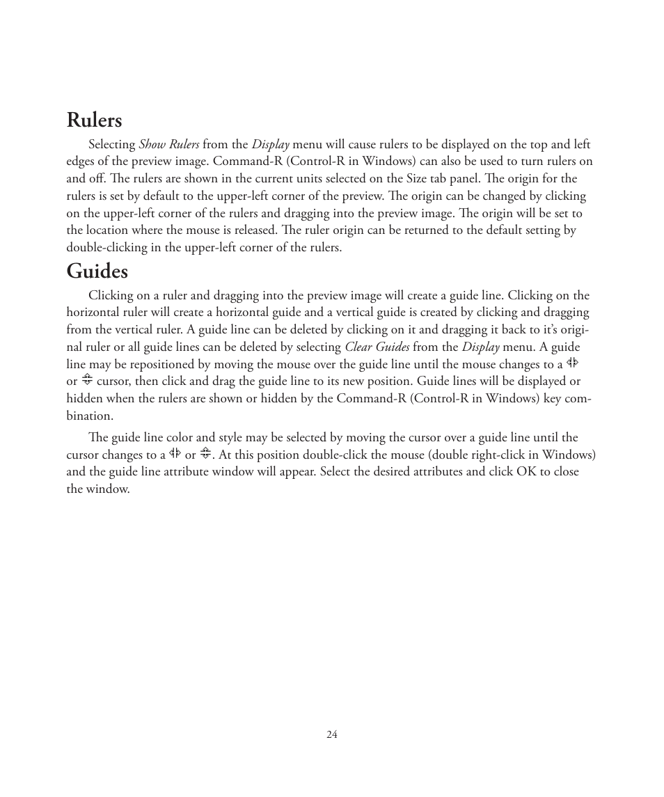 Rulers, Guides | Better Light 7 User Manual | Page 24 / 99