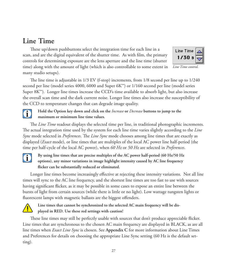 Line time | Better Light 7 User Manual | Page 27 / 99