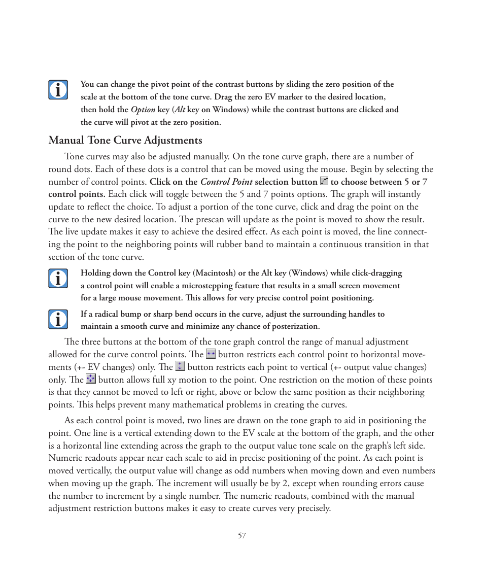Manual tone curve adjustments | Better Light 7 User Manual | Page 57 / 99