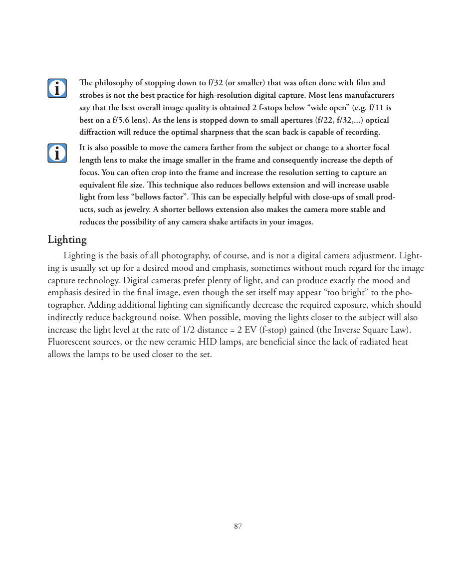 Lighting | Better Light 7 User Manual | Page 87 / 99