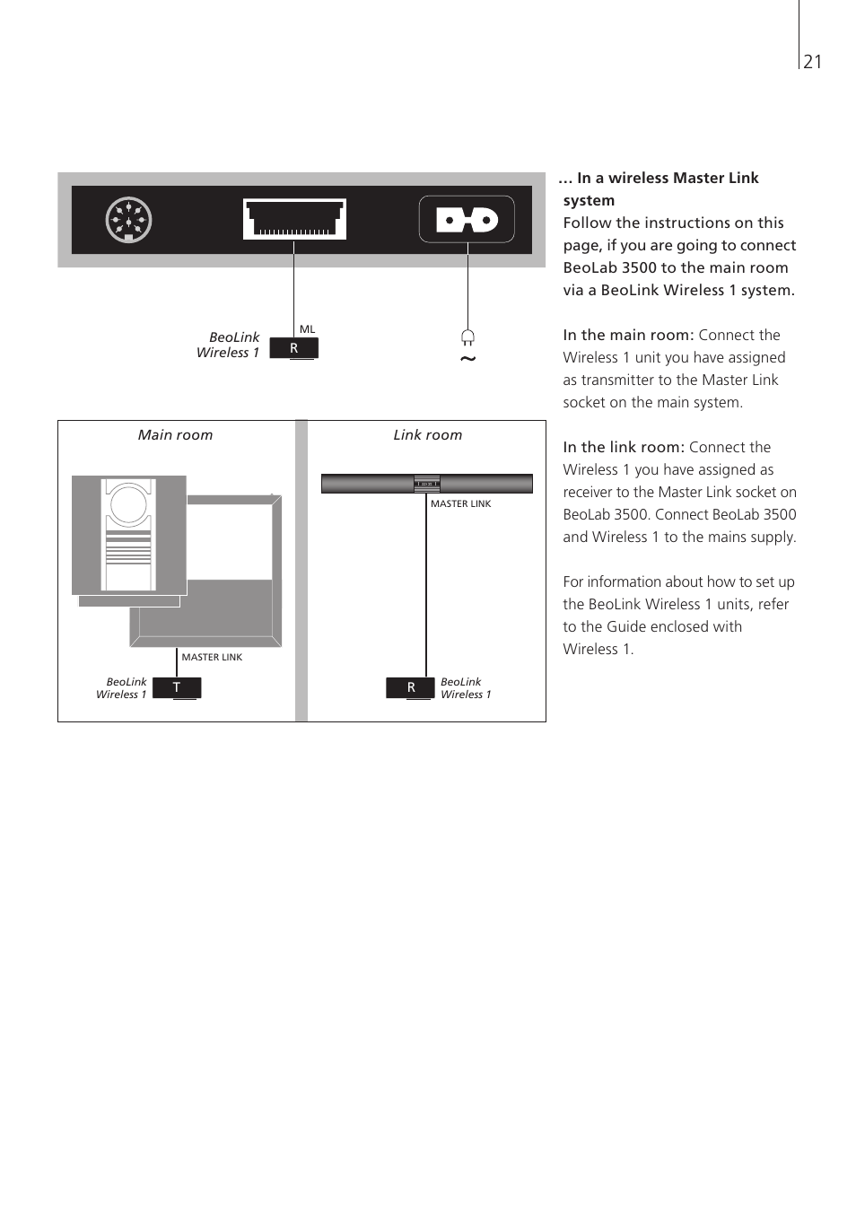 In a wireless master link system | Bang & Olufsen BeoLab 3500 - User Guide User Manual | Page 21 / 28