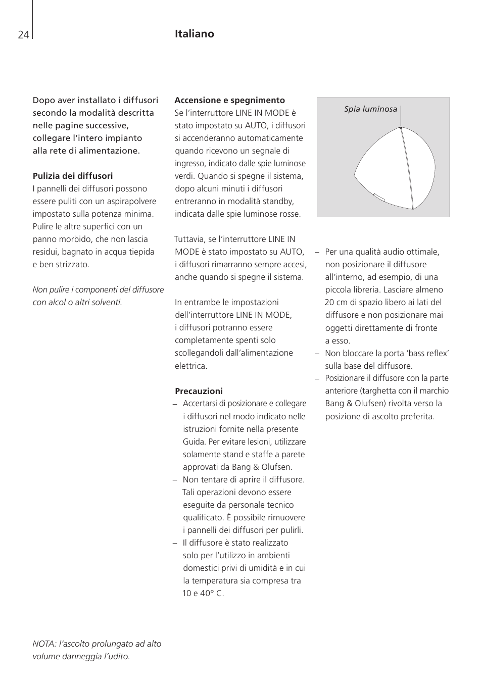 Italiano, Italiano (italian) , 24 | Bang & Olufsen BeoLab 4 PC - User Guide User Manual | Page 24 / 76