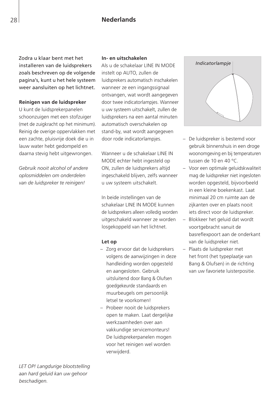 Nederlands, Nederlands (dutch) , 28 | Bang & Olufsen BeoLab 4 PC - User Guide User Manual | Page 28 / 76