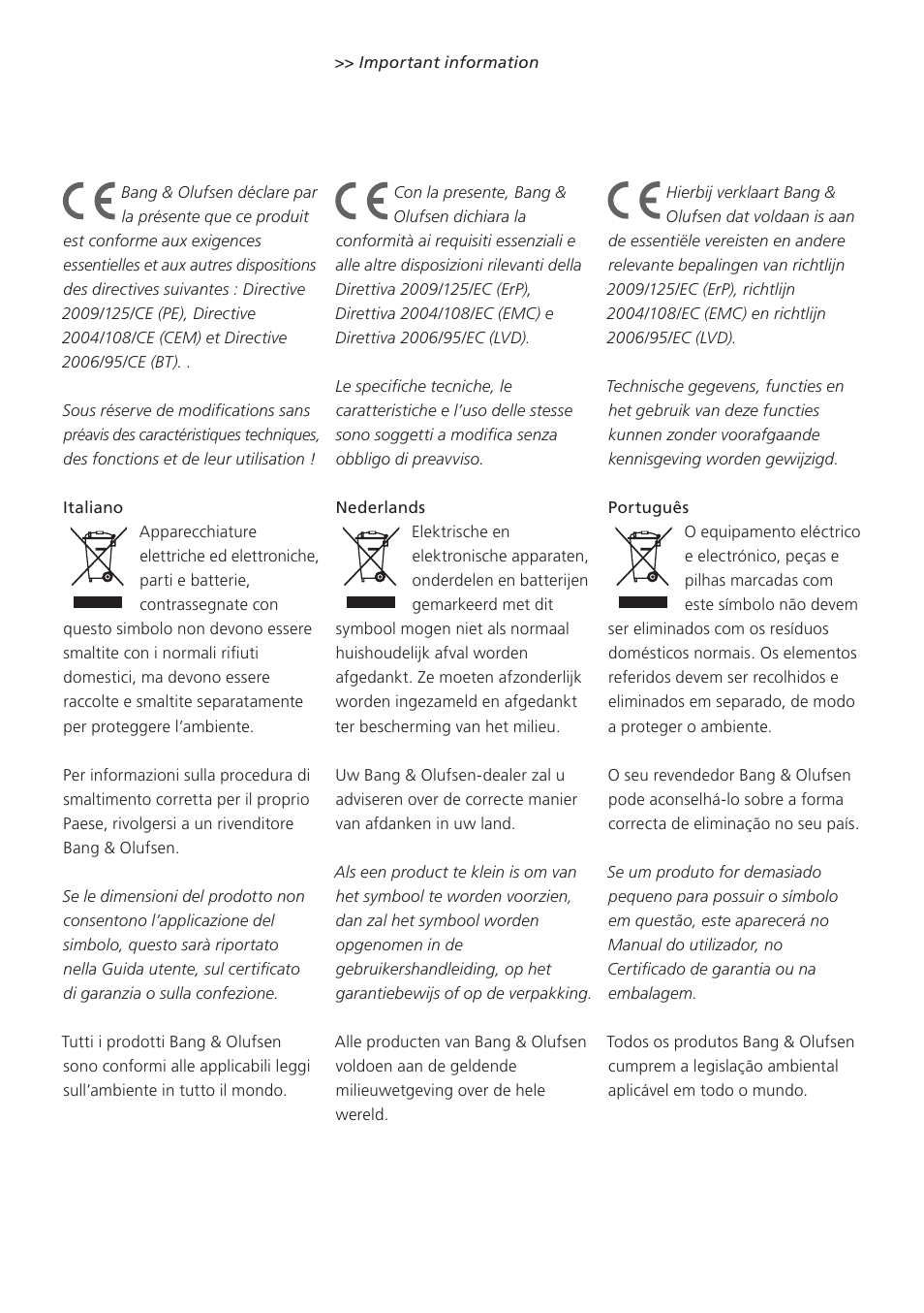 Bang & Olufsen BeoLab 4 PC - User Guide User Manual | Page 70 / 76