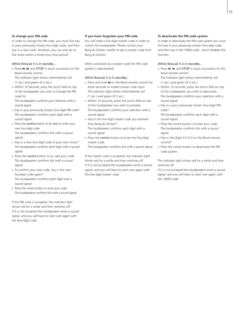 Bang & Olufsen BeoLab 5 - User Guide User Manual | Page 15 / 20