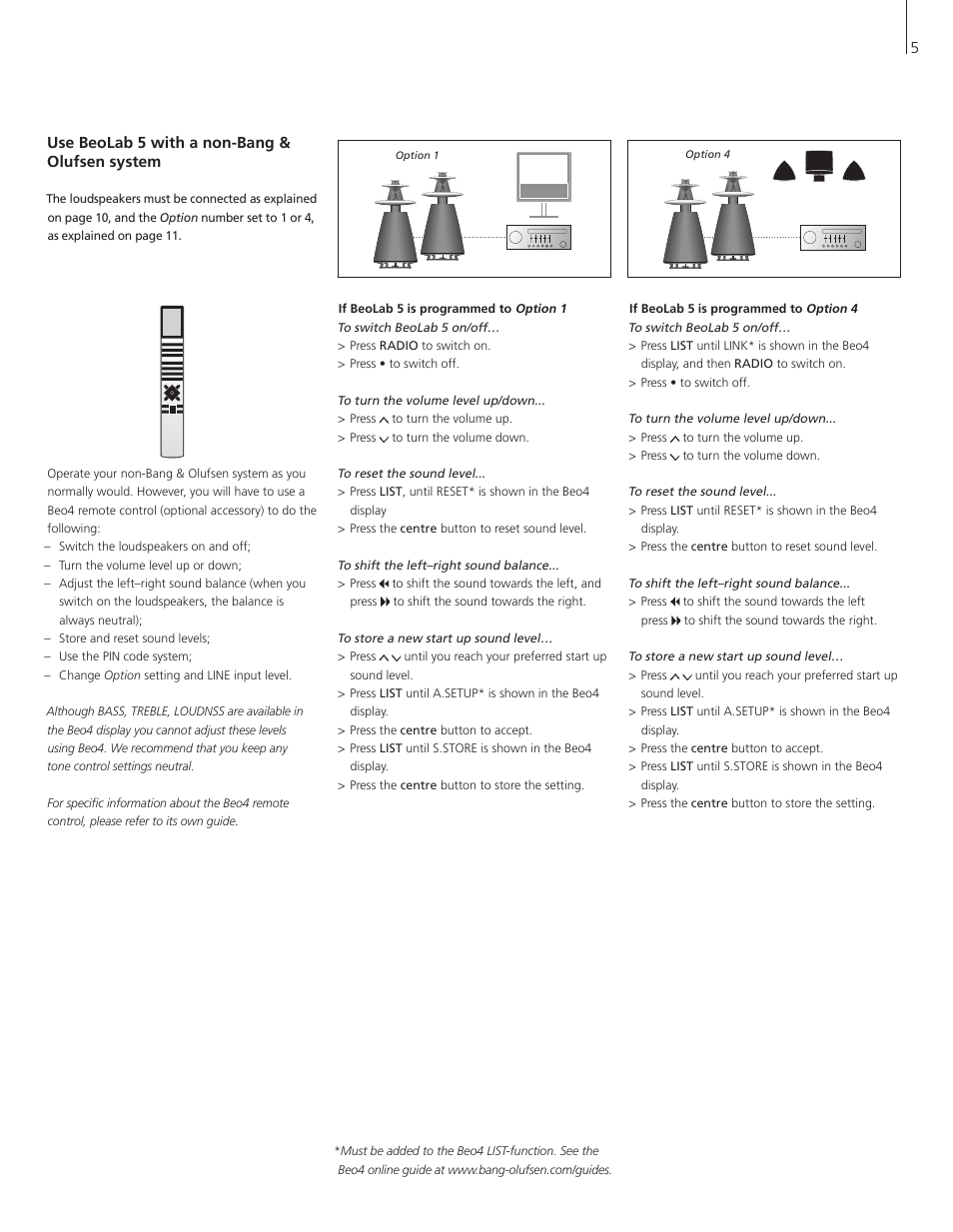 Use beolab 5 with a non-bang & olufsen system | Bang & Olufsen BeoLab 5 - User Guide User Manual | Page 5 / 20
