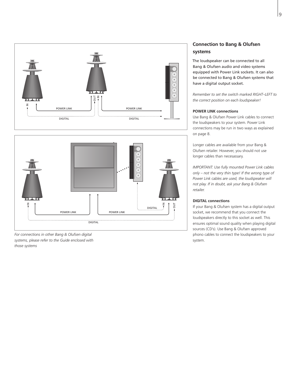 Connection to bang & olufsen systems | Bang & Olufsen BeoLab 5 - User Guide User Manual | Page 9 / 20