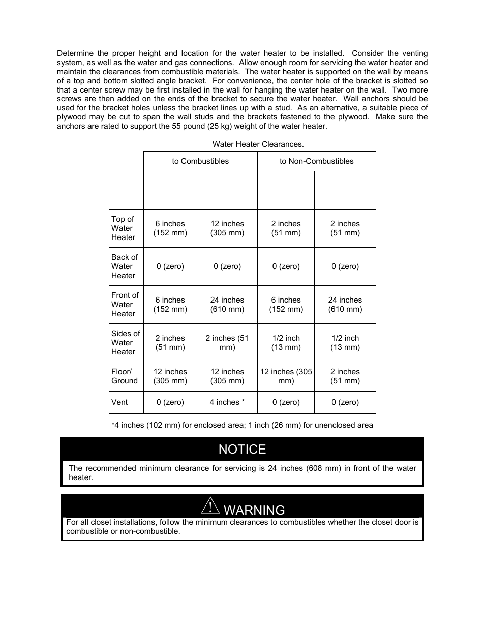Warning, Notice | Bradford White Everhot TG-150I-N(X) User Manual | Page 11 / 92
