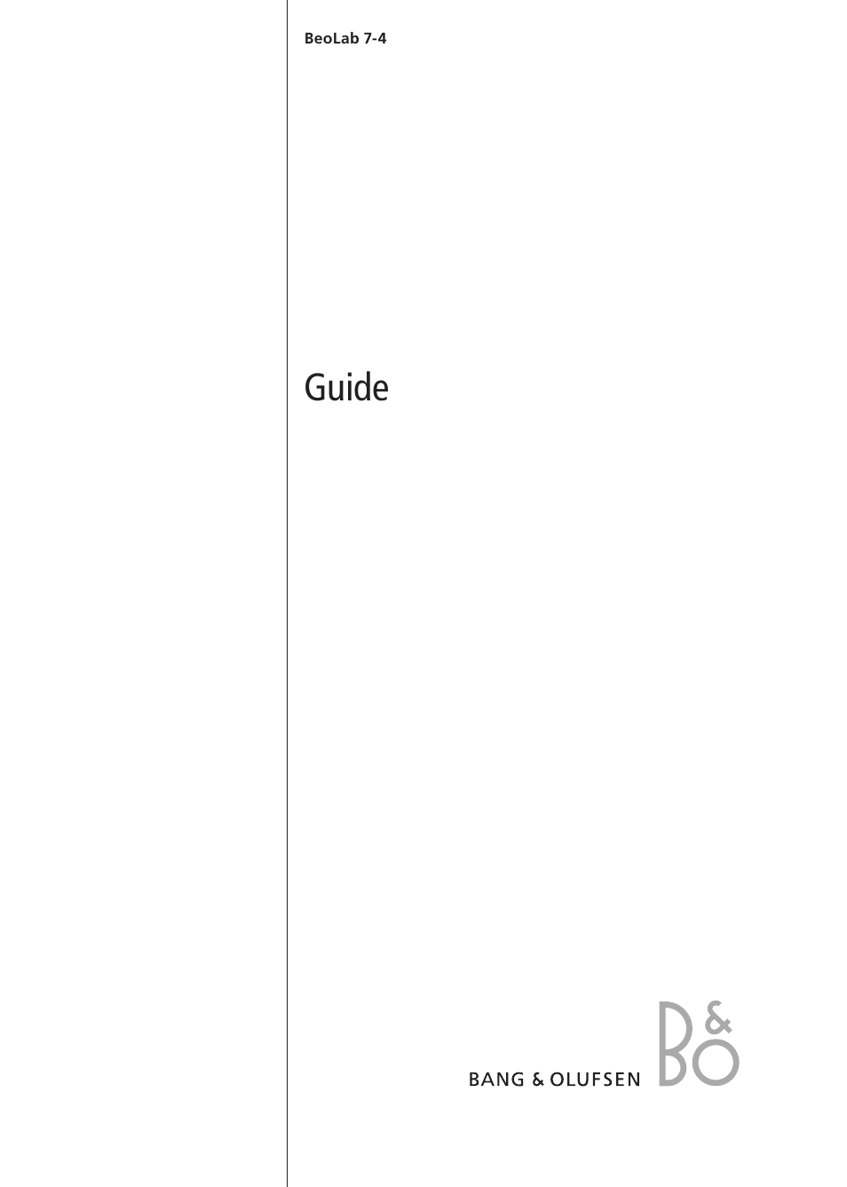 Bang & Olufsen BeoLab 7-4 - User Guide User Manual | 12 pages