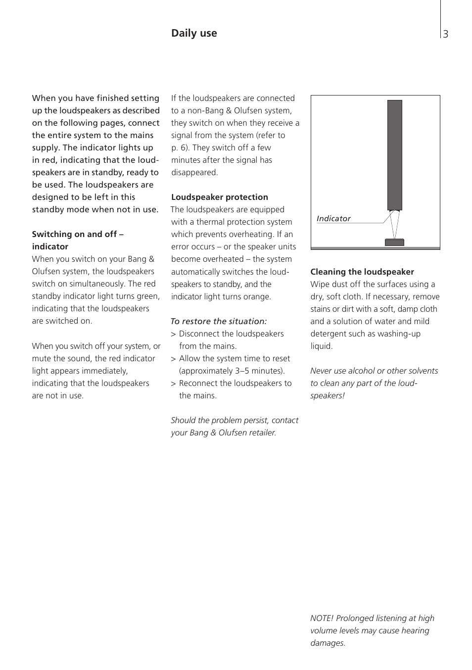 Daily use | Bang & Olufsen BeoLab 8002 - User Guide User Manual | Page 3 / 12