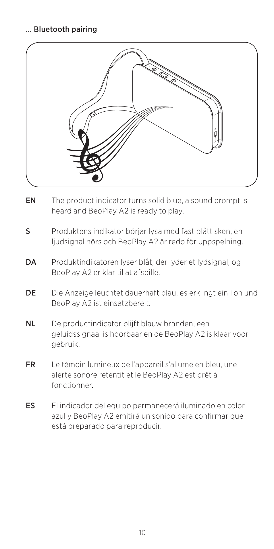 Bang & Olufsen BeoPlay A2 - Quick Guide User Manual | Page 10 / 12