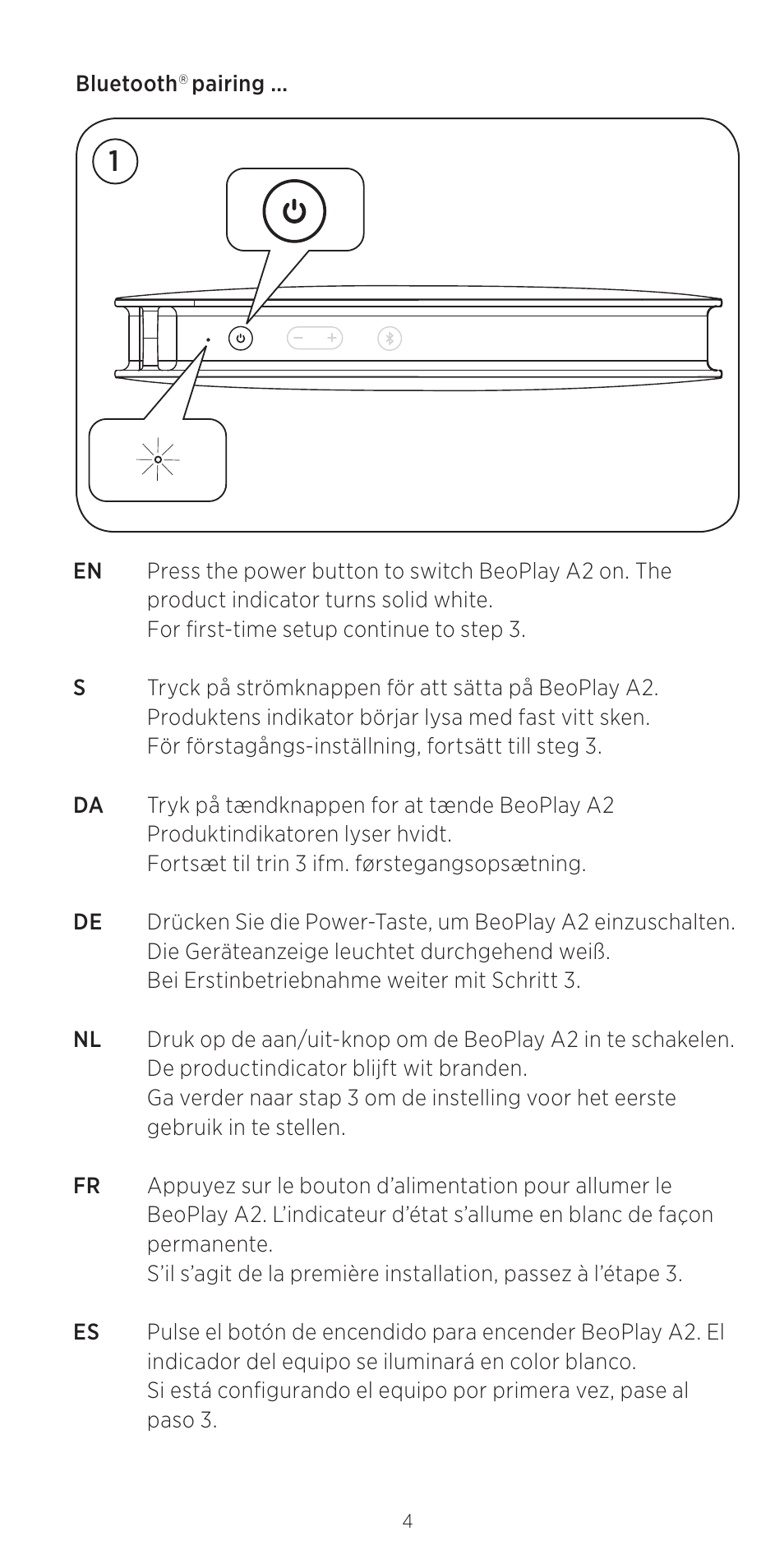 Bang & Olufsen BeoPlay A2 - Quick Guide User Manual | Page 4 / 12