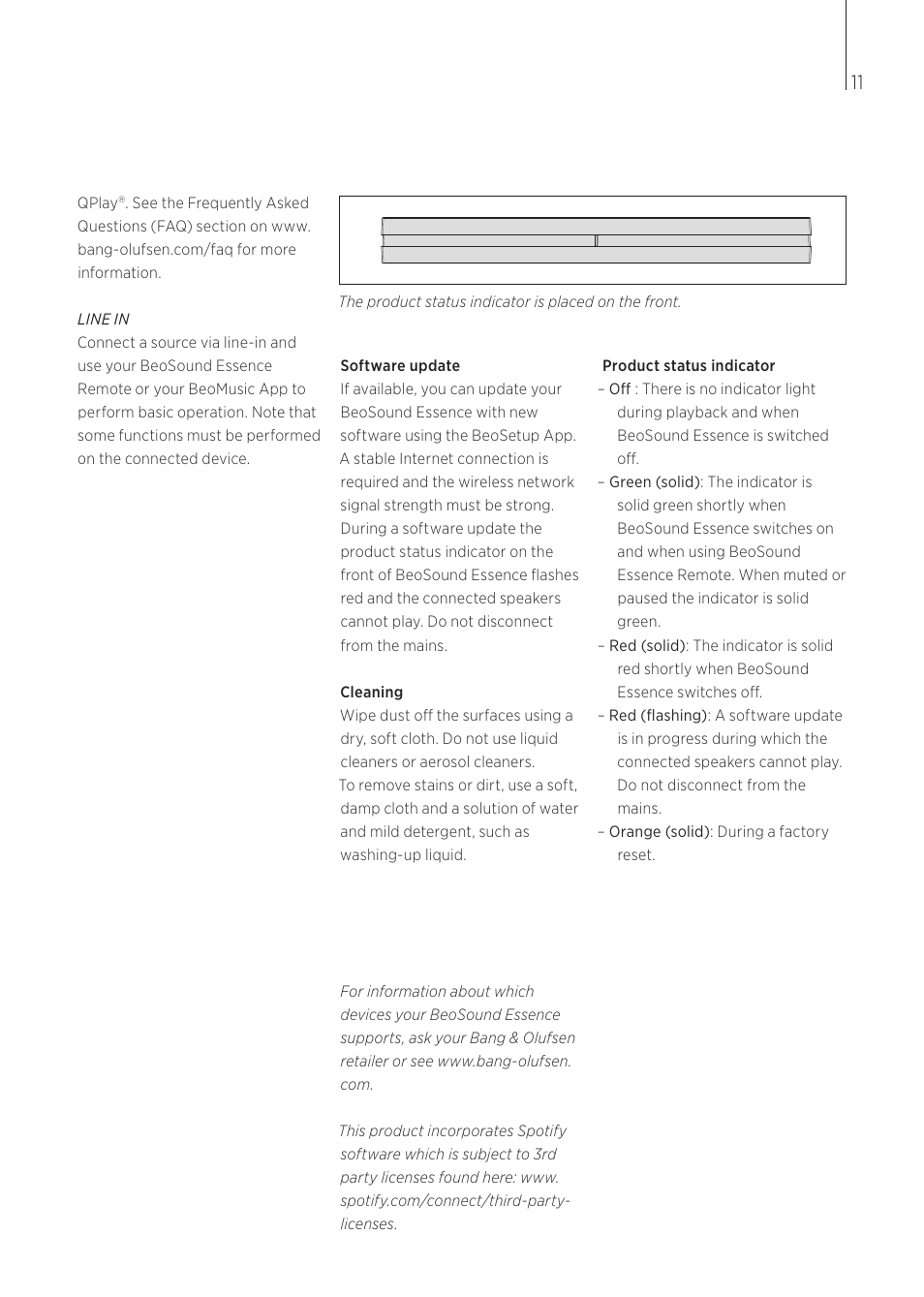 Bang & Olufsen BeoSound Essence - User Guide User Manual | Page 11 / 76