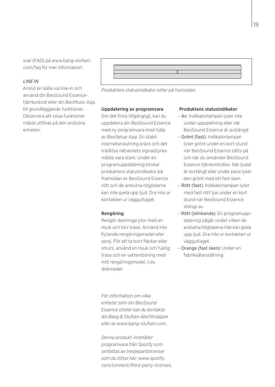 Bang & Olufsen BeoSound Essence - User Guide User Manual | Page 19 / 76