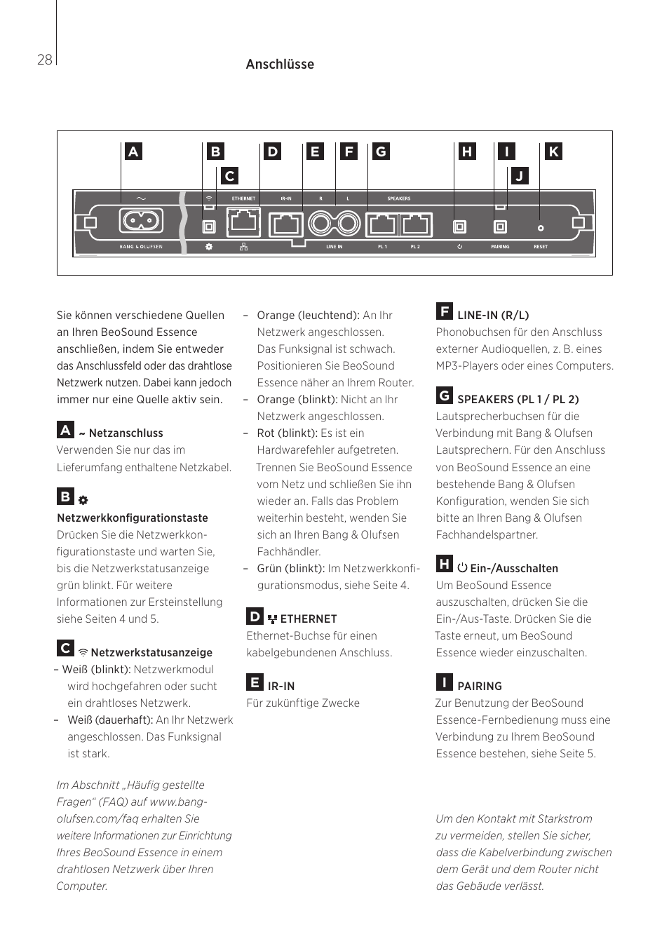 Deutsch (german), 28 | Bang & Olufsen BeoSound Essence - User Guide User Manual | Page 28 / 76