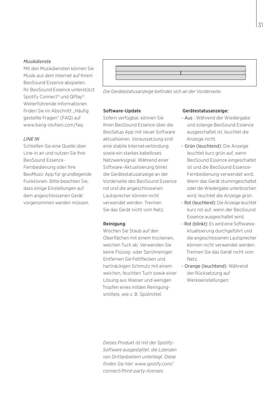 Bang & Olufsen BeoSound Essence - User Guide User Manual | Page 31 / 76