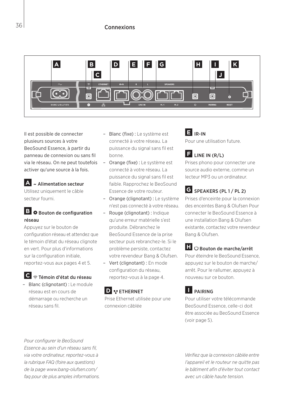 Français (french), 36 | Bang & Olufsen BeoSound Essence - User Guide User Manual | Page 36 / 76