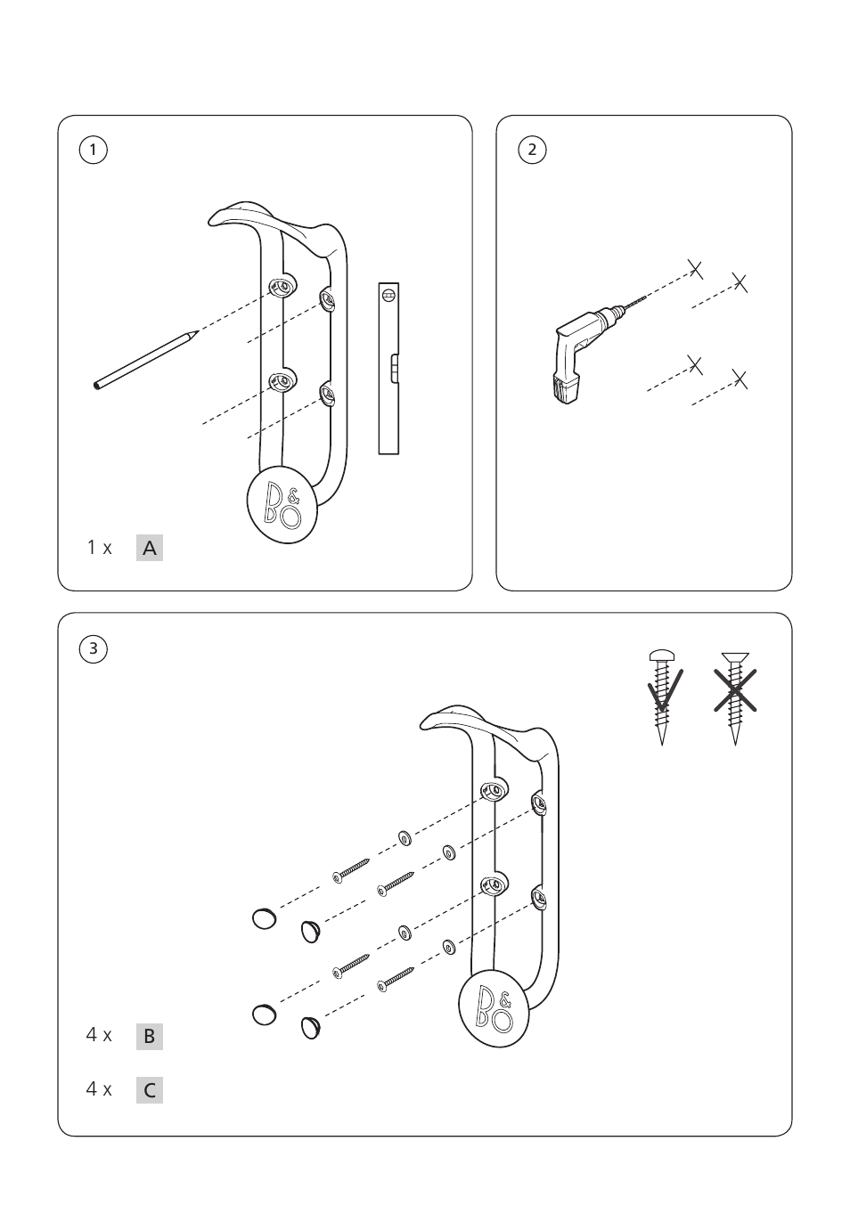 Bang & Olufsen BeoPlay A9 - Wall Bracket User Manual | Page 4 / 8