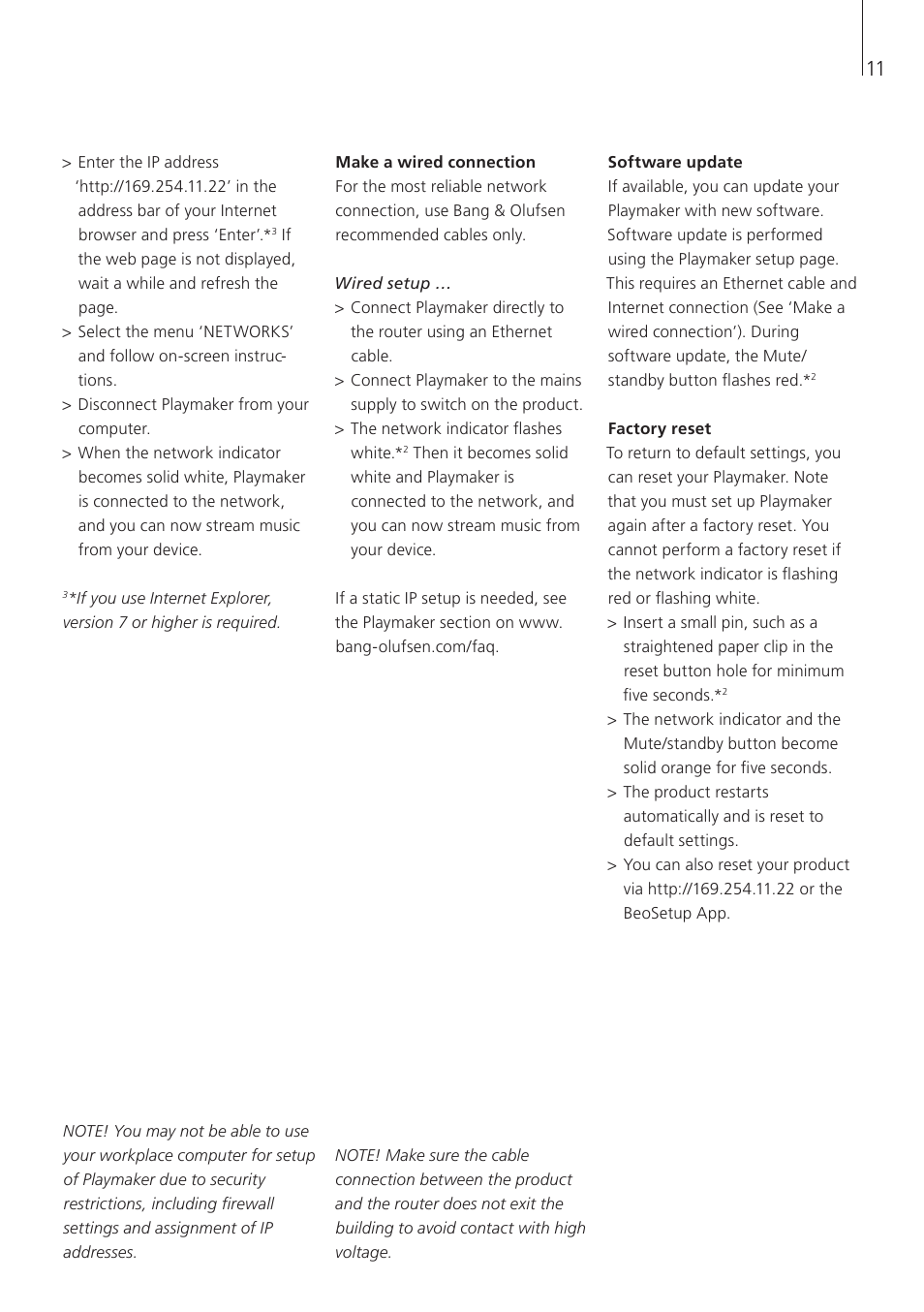 Bang & Olufsen Playmaker - User Guide User Manual | Page 11 / 80