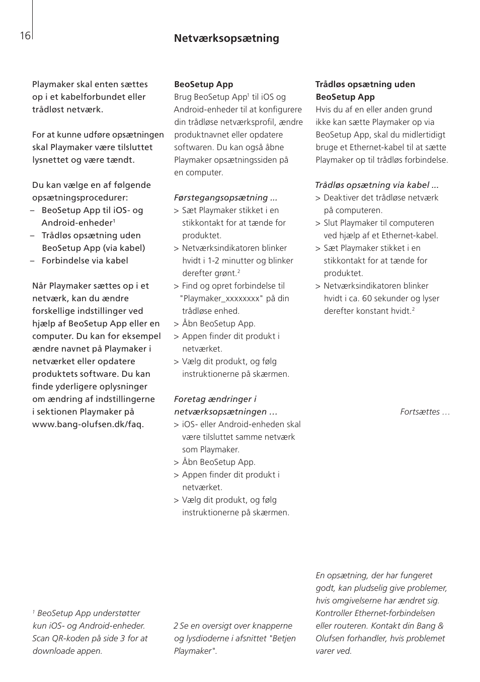 Netværksopsætning | Bang & Olufsen Playmaker - User Guide User Manual | Page 16 / 80