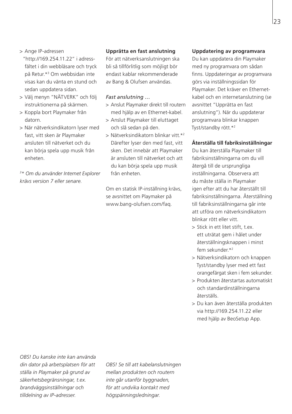 Bang & Olufsen Playmaker - User Guide User Manual | Page 23 / 80