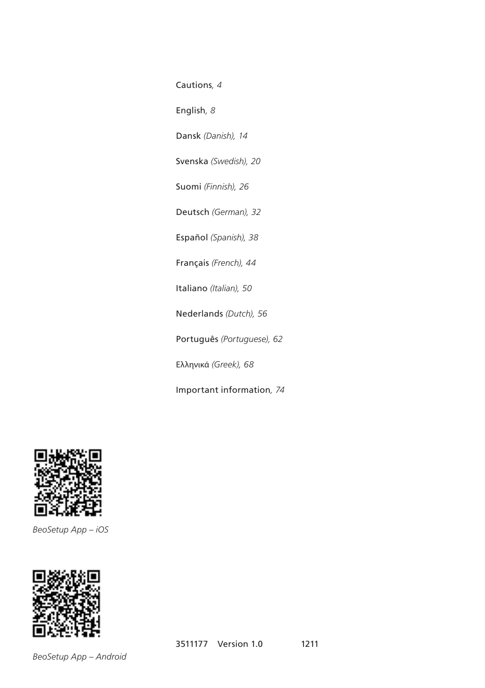 Bang & Olufsen Playmaker - User Guide User Manual | Page 3 / 80