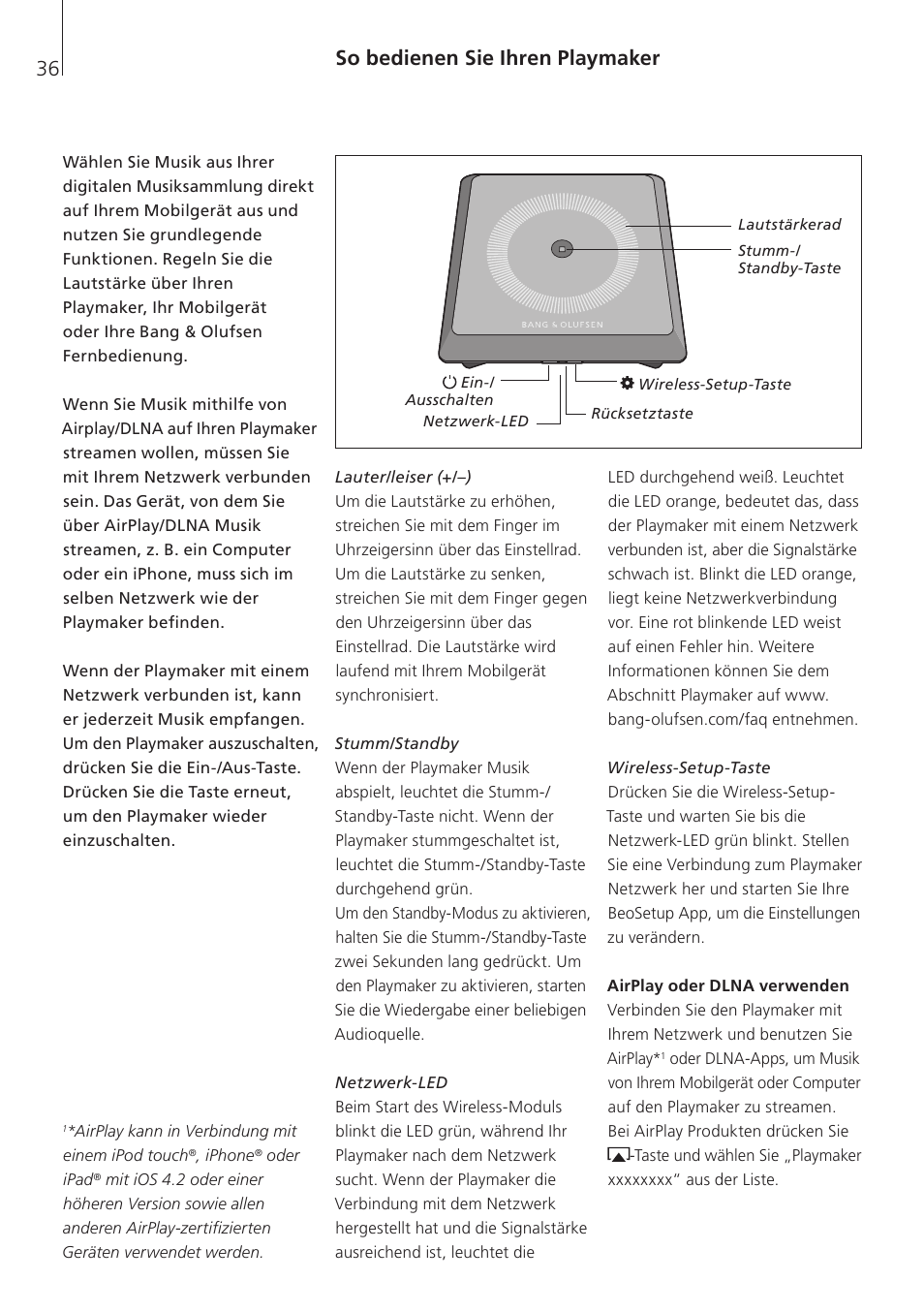 So bedienen sie ihren playmaker | Bang & Olufsen Playmaker - User Guide User Manual | Page 36 / 80