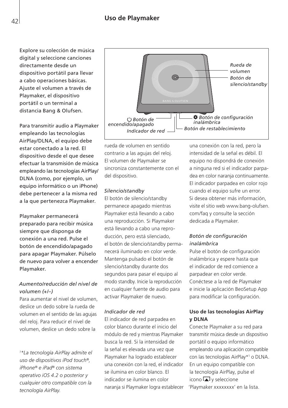 Uso de playmaker | Bang & Olufsen Playmaker - User Guide User Manual | Page 42 / 80