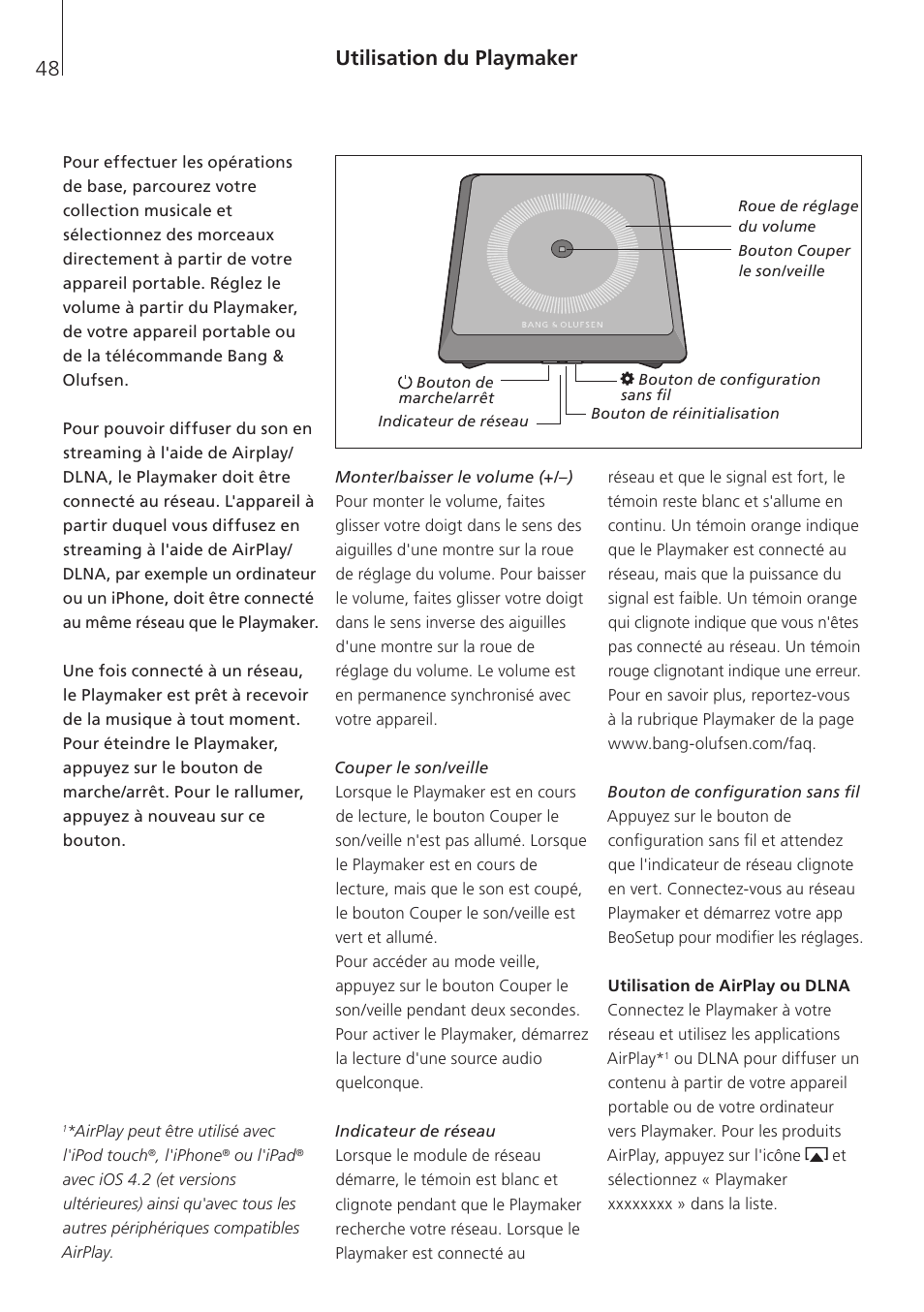 Utilisation du playmaker | Bang & Olufsen Playmaker - User Guide User Manual | Page 48 / 80
