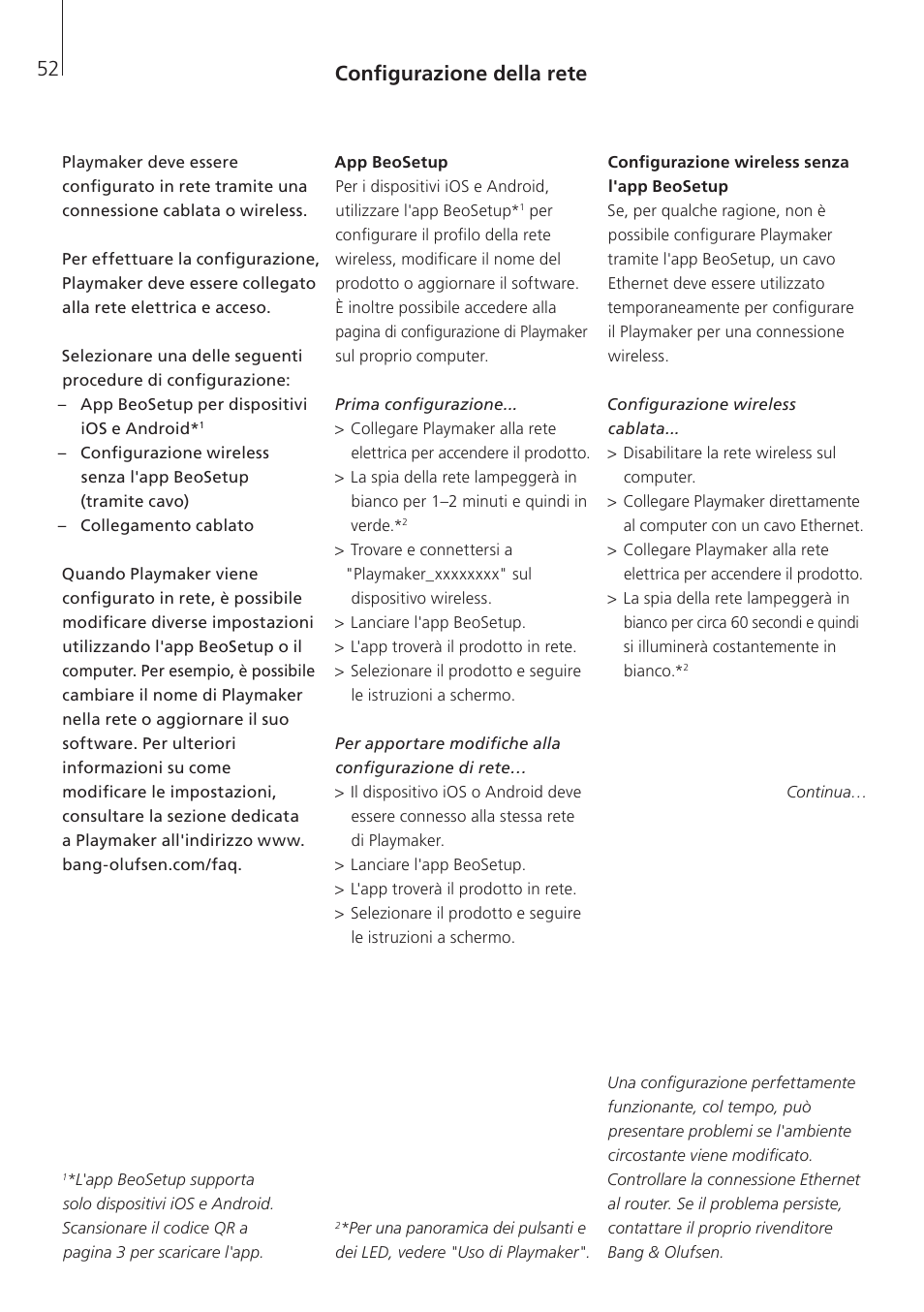 Configurazione della rete | Bang & Olufsen Playmaker - User Guide User Manual | Page 52 / 80