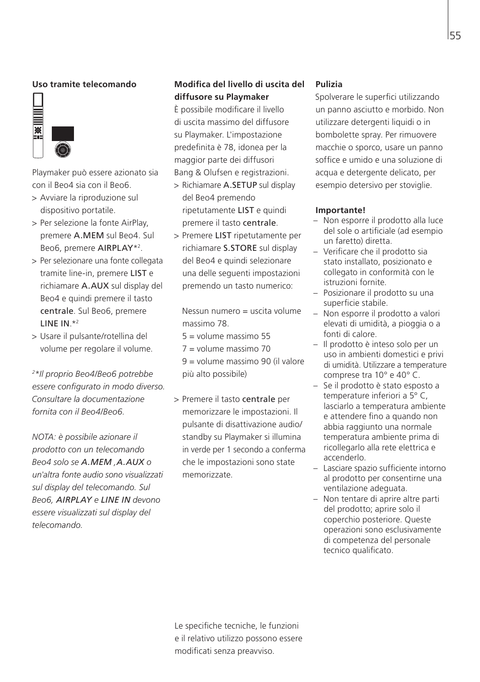 Bang & Olufsen Playmaker - User Guide User Manual | Page 55 / 80