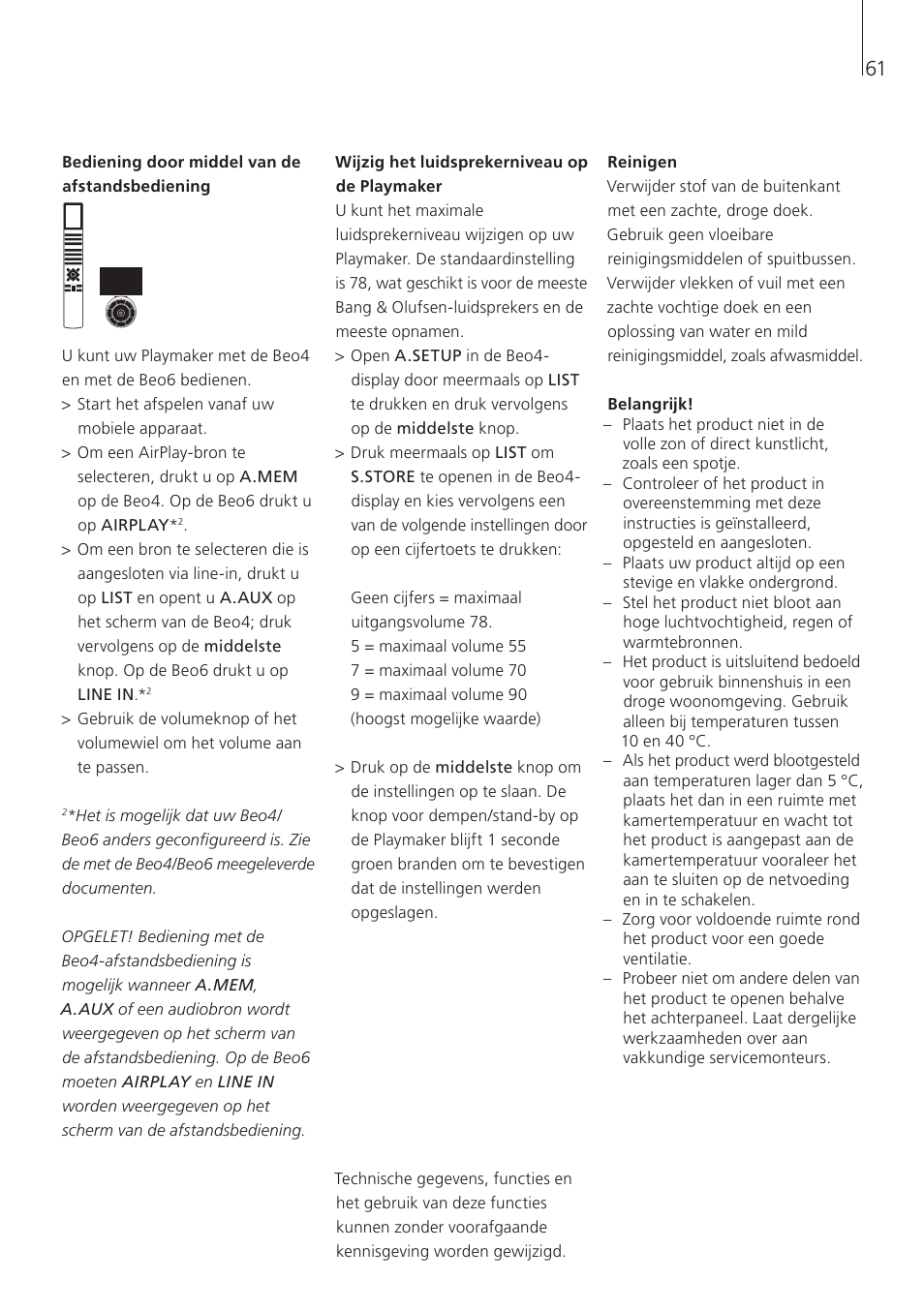Bang & Olufsen Playmaker - User Guide User Manual | Page 61 / 80