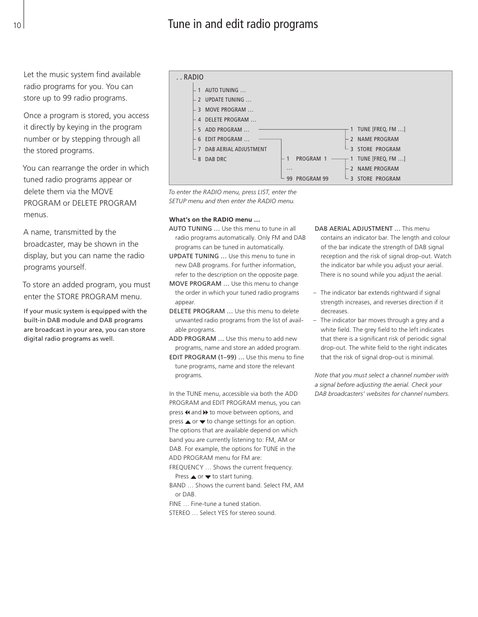 Tune in and edit radio programs | Bang & Olufsen BeoCenter 2 - User Guide User Manual | Page 10 / 28