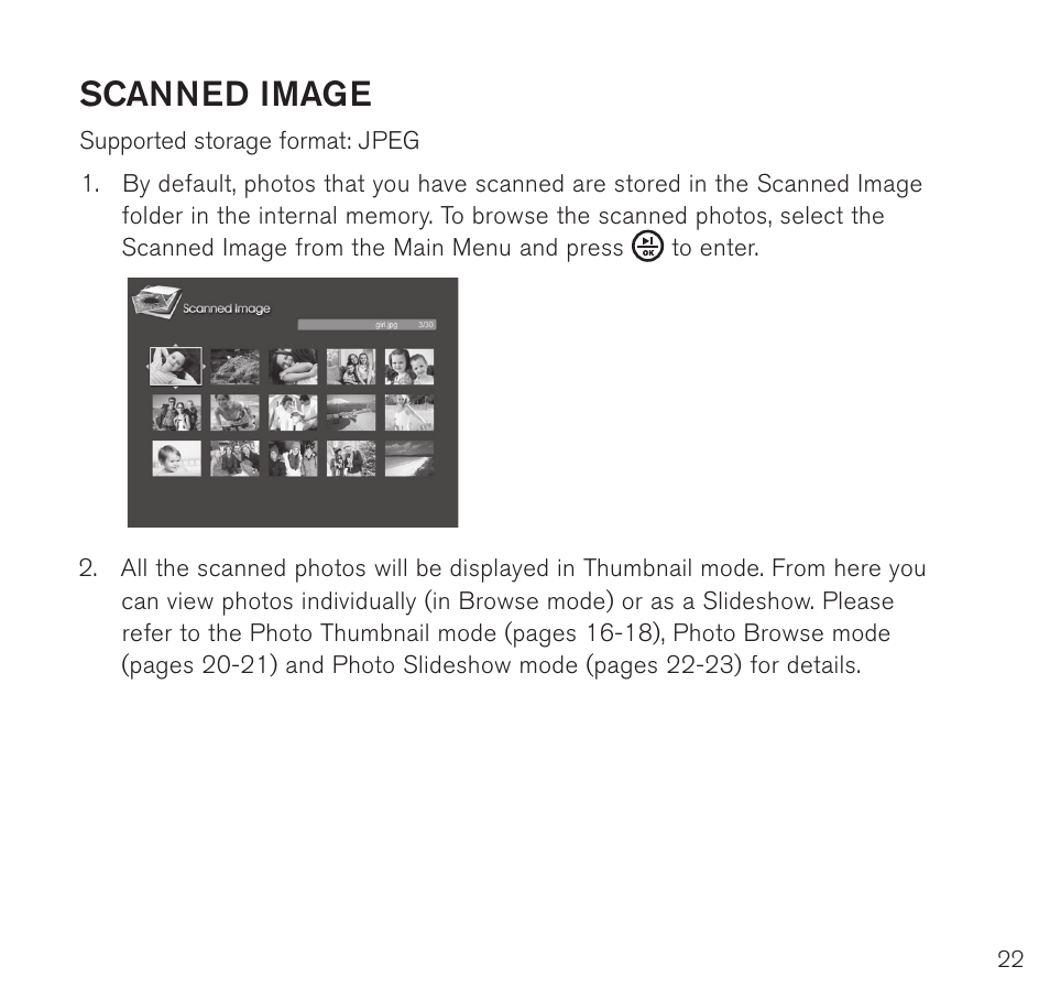 Scanned image | Brookstone Digital Photo Frame User Manual | Page 23 / 40