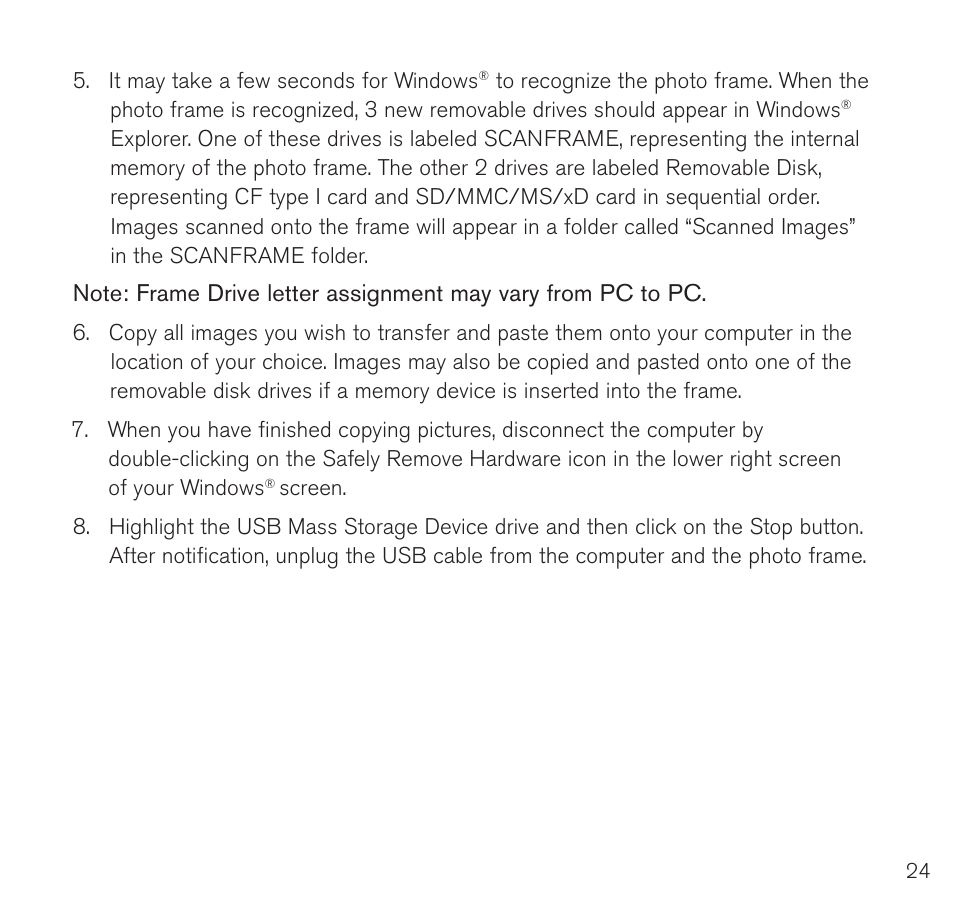 Brookstone Digital Photo Frame User Manual | Page 25 / 40